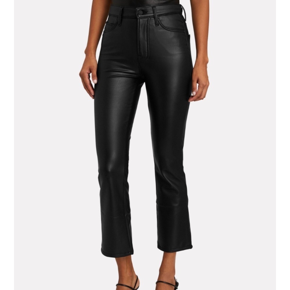 Mother The Insider High Waist Crop Bootcut Faux Leather Pants Size 27
